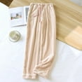 thumbnail image 2 of Women's Winter Flannel Sleep Pants Lined Thermal Pants For Home Comfort Soft Warm Cozy Long Pants With Drawstring, 2 of 7
