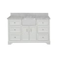 thumbnail image 5 of Zelda 60" Single Farmhouse Bathroom Vanity with White Cabinet and Carrara Marble Top, 5 of 6