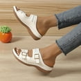 thumbnail image 7 of Viluyesy Women's Wedge Sandals, Hollow Up Buckle Arch Support Wide Width Soft Sole Slip-On Comfortable Shoes White, 7 of 7