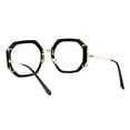 thumbnail image 3 of Women's Clear Lens Glasses Oversized Octagon Shape UV Blue Light Filter Black, 3 of 4