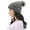 Gray 1, variant on Knit Beanie Hat for Women and Men, Faux Fuzzy Pom Pom Winter Ski Skullies Cap, Khaki