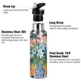 thumbnail image 3 of Yayeee 20oz Insulated Water Bottle Double Wall Stainless Steel with Flip Straw Lid, Blue Flowers, 3 of 7