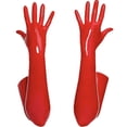 thumbnail image 2 of 1 Pair High Elasticity Solid Color Dance Gloves Bright Faux Leather Stage Show Long Gloves Cosplay Accessories, 2 of 7