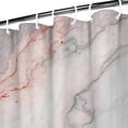 thumbnail image 3 of White Gray Red Marble Pattern Shower Curtain 36"x72" ,Bathroom Decorative Shower Curtains Set with 12 Hooks,Modern Waterproof Washable Shower Curtain, 3 of 6