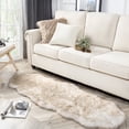 thumbnail image 3 of Phantoscope Ultra Soft Faux Fox Fur Light Brown, Indoor Area Rug, 2 x 6 ft, Irregular Shape, 3 of 6