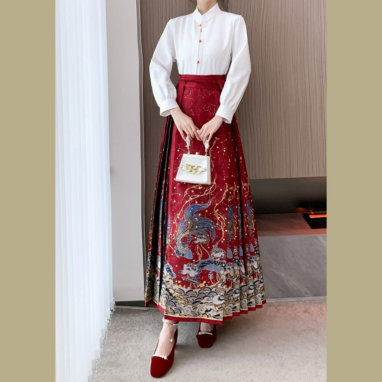 Hanfu Chinese Horse Face Skirt Ming Dynasty Woman