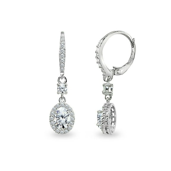 Onecarat 1.00 Ct Oval Cut Mossanite Hoop Earrings 18k White Gold Over Silver