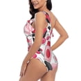 thumbnail image 4 of Sikiie Makeup Print Women One Piece Swimsuits Tummy Control One Shoulder Bathing Suits Ruffle Swimwear, From S to XXL-Large, 4 of 6