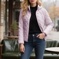 thumbnail image 2 of Women's Bomber Jacket Zip Up Coat with Pockets Purple XXXXL, 2 of 5