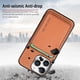 thumbnail image 5 of For iPhone 16 Pro Max Case Carbon Fiber Leather Back Cover with Detachable Card Bag - Green, 5 of 5