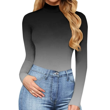 

Plus Size Jumpsuits for Women Dressy Women s Turtle Neck jumpsuit Sleepwear Long Sleeve Tops Jumpsuit Bodysuit Fashion Love Printed Rompers Express Body Suit