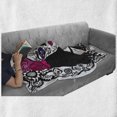 thumbnail image 6 of Sugar Skull Soft Flannel Fleece Throw Blanket, Girl Dia De Los Muertos Traditional Art Print Colorful Woman Design, Cozy Plush for Indoor and Outdoor Use, 70" x 90", Black White Pink, by Ambesonne, 6 of 6