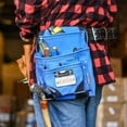 thumbnail image 2 of 10 Pocket Tool Belt Pouch Heavy Duty Suede Leather Fits Hammer And Nails - Blue, 2 of 10