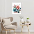 thumbnail image 5 of Colorful Floral Print Canvas Wall Art Farmhouse Flowers Painting Wall Art Country Plant Wall Art Decoration Framed for Bedroom Living Room Kitchen Office Home Decor Ready to Hang 16"x20", 5 of 5