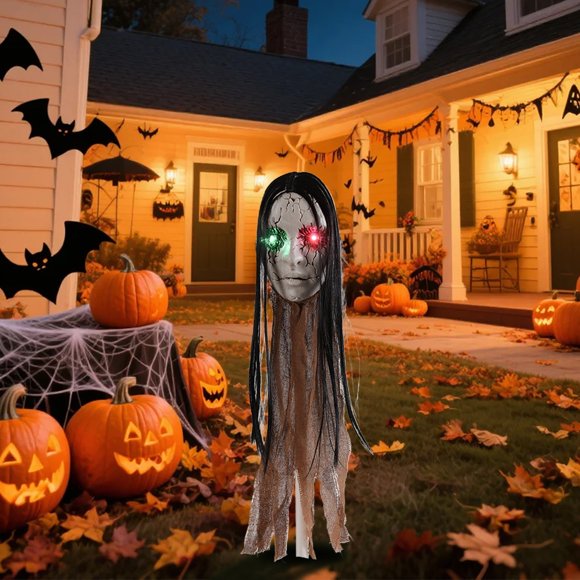 Halloween Glowing Ground Plug Adornment for Festival Scene Layout and Secret Room Photo Prop with Eerie