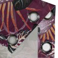 thumbnail image 4 of Ambesonne Tropical Grommet Curtain, Jungle Leaves Exotic Print, 50"x120", Dark Fuchsia and Dark Grey, 4 of 5