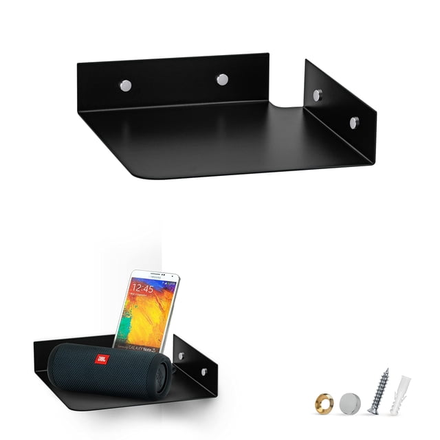 Estante flotante de esquina para monitores para bebés, cámaras y parlantes
