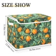 thumbnail image 5 of Yayeee Collapsible Cube Storage Bin with Lid Fabric Closet Decorative Basket with Handles, Orange Tree Pattern, 5 of 7