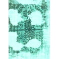 thumbnail image 1 of Ahgly Company Indoor Rectangle Oriental Turquoise Blue Modern Area Rugs, 2' x 4', 1 of 4