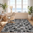 thumbnail image 3 of Design&I 3'x5' Washable Area Rug Low Profile & Durable Daily Traffic Ready Plaid With Diagonal Buffalo Check And Boho Accents Checkered Flowing Dynamic for Home Office, Hallway, 3 of 7