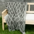 thumbnail image 3 of Battilo Grey Geometric Patterns Diamond Checked Knitted Throw, 50" x 60", 3 of 7
