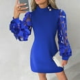 thumbnail image 1 of WILLBEST Robe Courte Jaune Femme Décontractée Robe Unie Mesg Manches Longues Col Roulé Robe Pull Mode Ample, 1 of 4