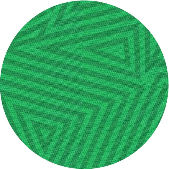 Ahgly Company Indoor Round Patterned Neon Green Area Rugs, 6' Round