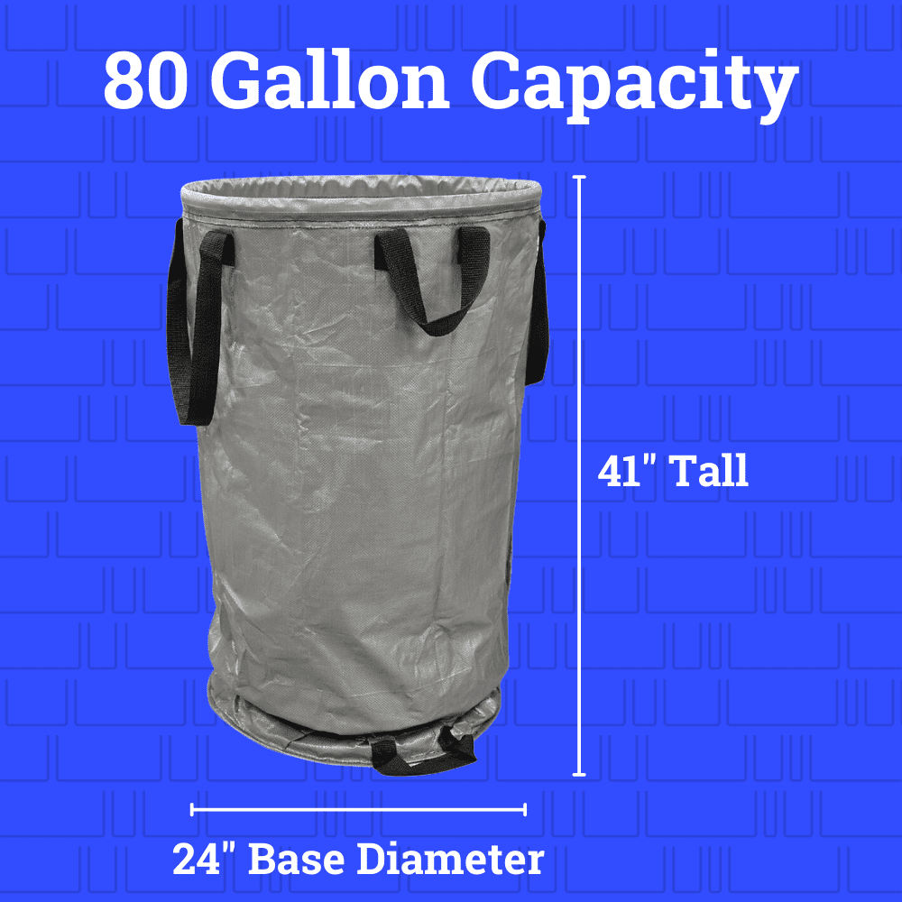 DuraSack Valet Trash Pickup Bag, 80 Gallon Capacity, 24"L x 24"W x 41"H, Gray, 5-Pack