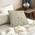 thumbnail image 6 of Velvet Decorative Throw Pillow Covers Set of 2, Soft Square Cushion Cover with Invisible Zipper Abstract Class Doodle Printing, 18"x18", 6 of 7