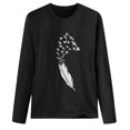 thumbnail image 4 of PVCS Hauts pour Femmes Col Rond Imprimé Manches Longues Décontracté Blouse Ample T-shirt Hauts, 4 of 5