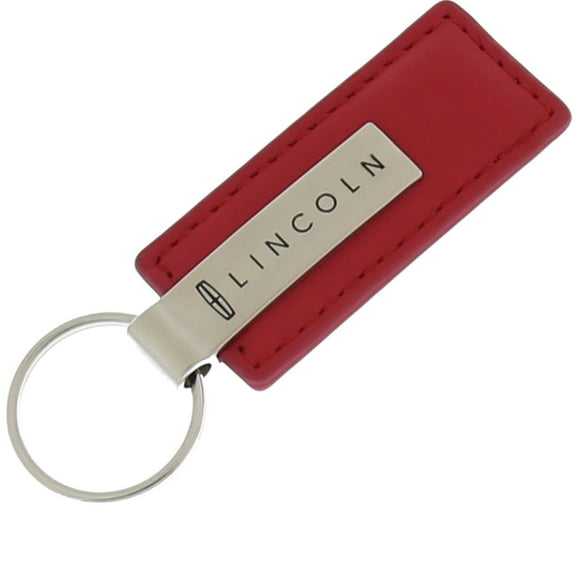 Lincoln Logo Red Leather Car Key Chain