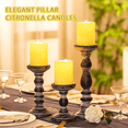 thumbnail image 3 of Giphtpoeet 4PCS Citronella Pillar Candles 2x4 Inch Lemongrass Scented Column Candles for Summer Dinner Wedding Buzz-Away, Yellow, 3 of 8
