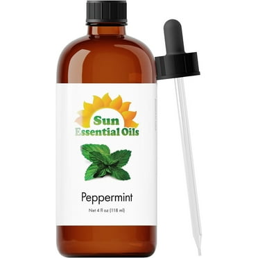 Sun Essential Oils Peppermint Essential Oil (Huge 4oz Bottle) Bulk Peppermint Oil - 4 Ounce