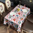 thumbnail image 2 of Pioneer Flower Floral Print Pattern Rectangle Tablecloth 60"x120", Waterproof Polyester Table Cloth, Wipeable Spillproof for Dining Camping Indoor Outdoor, 2 of 6