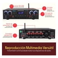 thumbnail image 2 of Amplificador Estéreo Bluetooth para Cine en Casa Pyle, 4 Canales, 800 Watts, con MP3, USB, SD, AUX, RCA, FM, MIC, Retraso de Reverb, Volumen LED, para Altavoces de Casa/Estudio/Teatro, PDA77BU, 2 of 7