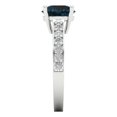 thumbnail image 3 of Clara Pucci 14K White Gold Solid Gold LondonBlueTopaz Solitaire with Accents Anniversary Ring for Women - 2.3 cttw Round Cut, 3 of 8