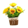thumbnail image 2 of Flores artificiales en maceta, plantas en maceta falsas, arreglos florales decorativos, flores artificiales para dormitorio, interior, sala de estar, Amarillo, 2 of 8