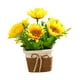 thumbnail image 2 of Flores artificiales en maceta, plantas en maceta falsas, arreglos florales decorativos, flores artificiales para dormitorio, interior, sala de estar, Amarillo, 2 of 8