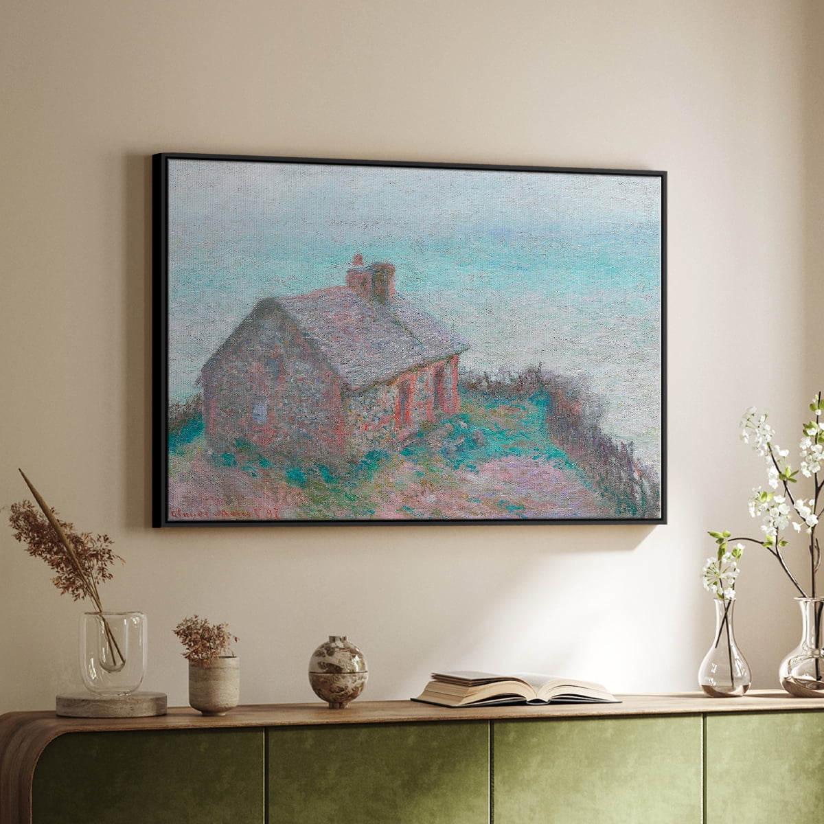 Vintage Landscape-CXLIX By Wexford Home Framed in Black Wood Gallery Wrapped Canvas 27 in. x 41 in.