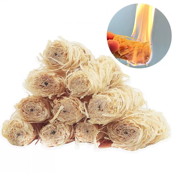 20PCS Natural Wood Fire Starters - Instant Ignition Fatwood Sticks for Outdoor Camping, Fireplace, Charcoal Grill, Wood Stove - Odorless, Waterproof Campfire Starter