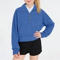 thumbnail image 2 of Dnhxils Girls Lightweight Pullover Zip Up Sweatshirt with Pockets for Kids Tween Girls Trendy Fall Clothes, 2 of 8