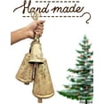 thumbnail image 3 of HIGHBIX Set of 3 Giant Harmony Cow Bells Huge Vintage Handmade Rustic Lucky Christmas Hanging Cone Bells (X-Large), 3 of 5