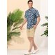 thumbnail image 4 of Lars Amadeus Camisa geométrica irregular para hombre Color Block Manga corta Botón abajo Camisas de verano Azul L Unique Bargains Camisas, 4 of 6