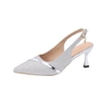 thumbnail image 2 of Women's Slingback Pumps with Stiletto Heel & Pointed Toe, Glitter Kitten Heels for Evening Parties, Cocktail Dinners, and Nightclub Nights, 2 of 9
