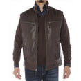 thumbnail image 3 of Mens Brown Coat Luciano Natazzi Full Grain Cow Leather Moto, 3 of 6