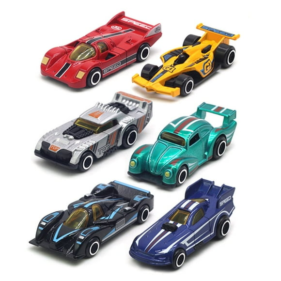 6 Pcs Voiture Jouet en Alliage de Simulation Police Camion de Pompiers Modèle de Course Tout-Terrain Cadeau pour Enfants