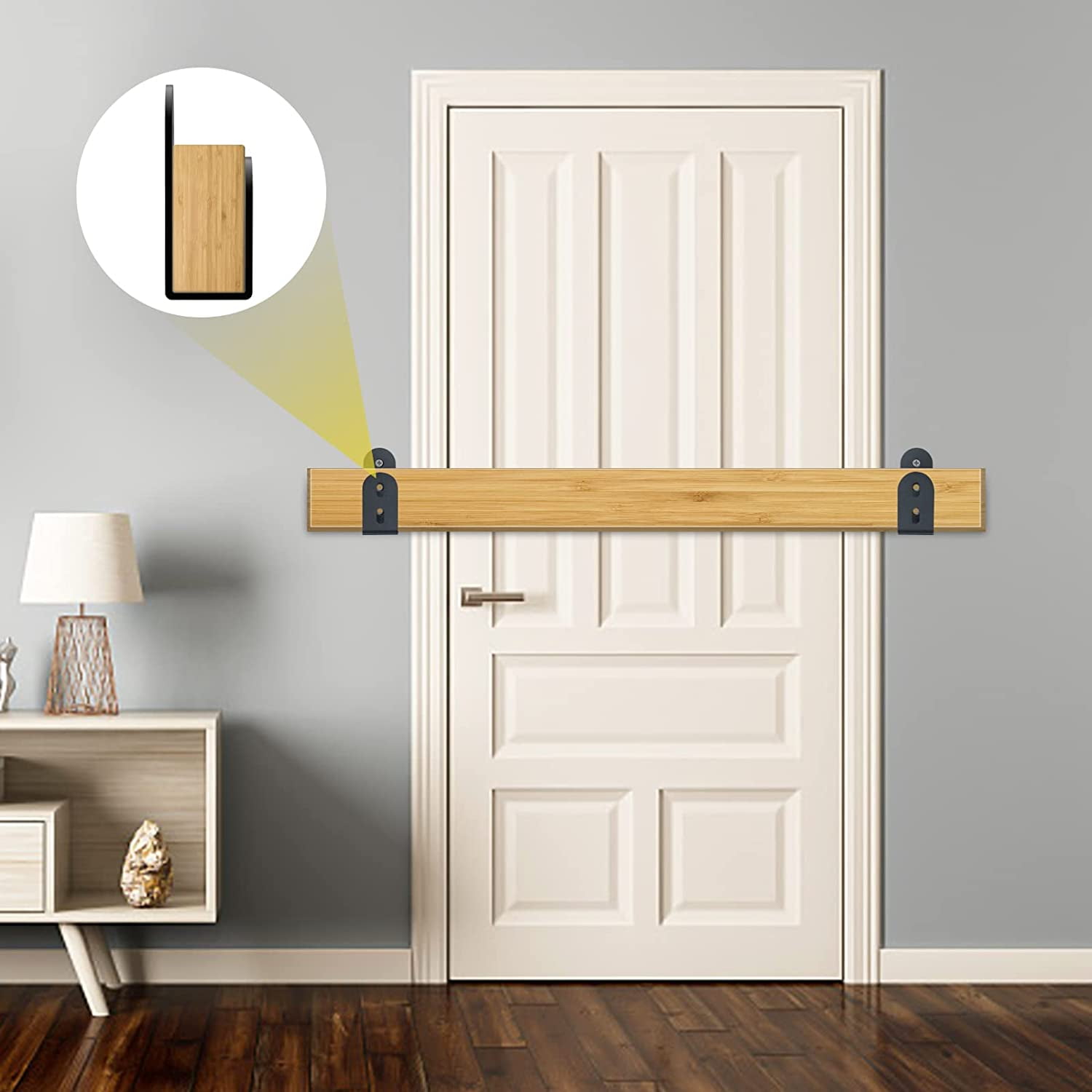 Door Security bar , Heavy Duty Door Barricade Brackets for 2 x 4 Lumber,Open Bar Holder Steel U Bracket fit for Indoor,Outdoor Door Security(2 Pack)