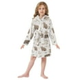 thumbnail image 6 of FORMRS Niños Bathrobe Unisex Hooded Robe Soft Plush Pajamas Sleepwear, Size 2-3T, Light Gray Bears, 6 of 7