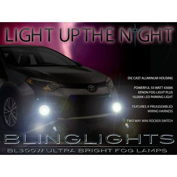 For Bumper Fog Lights Driving Lamps Kit for 2014 2015 2016 Toyota Corolla