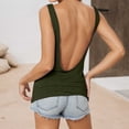 thumbnail image 2 of XIAONU Blouses For Womens Deep V Back Slim Fit Elastic Vest Trendy Ladies Solid Color Backless Beach Vacation Top, 2 of 6